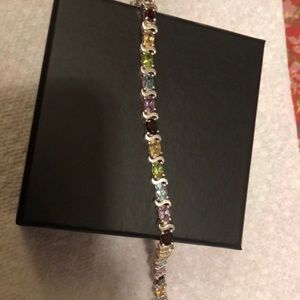 Sterling silver Multi gemstone bracelet
